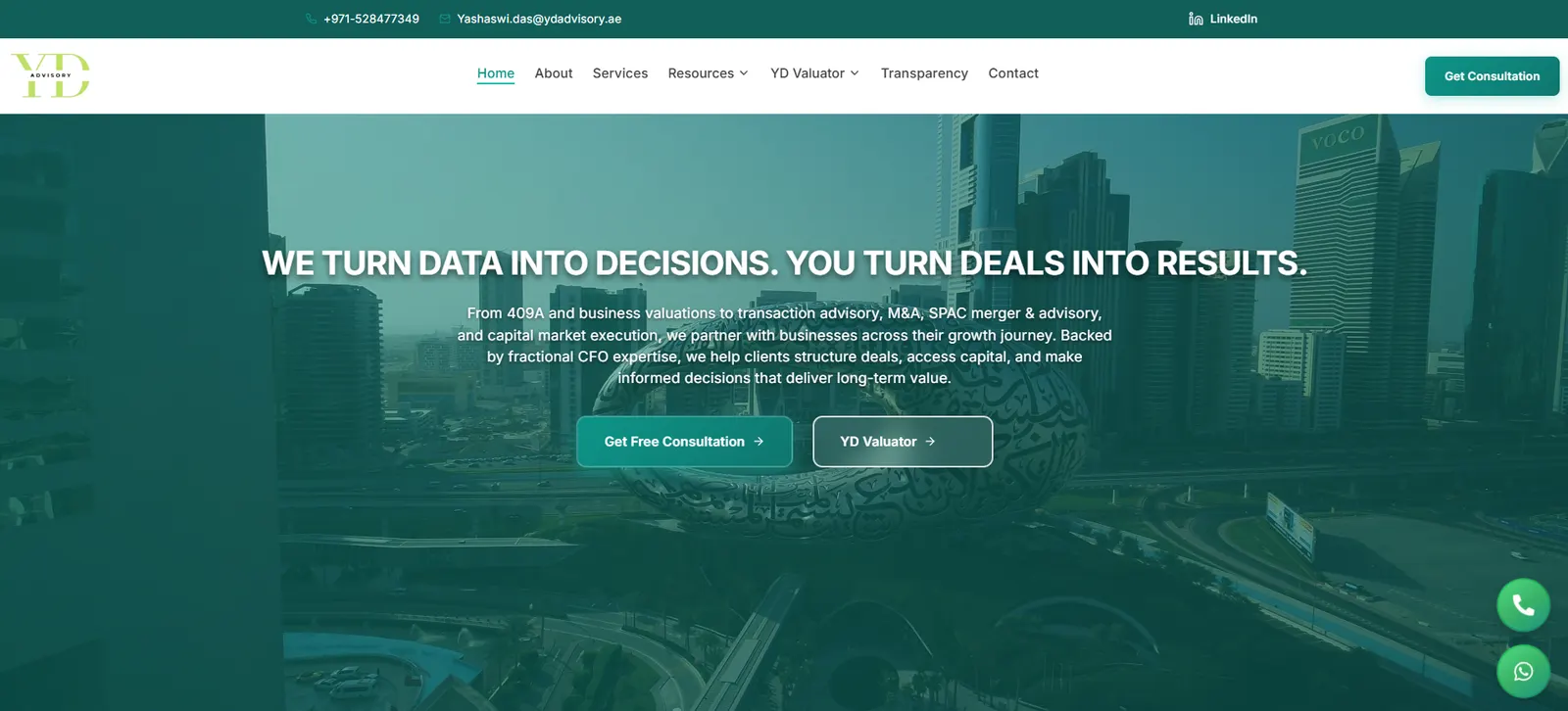 YD Advisory corporate website